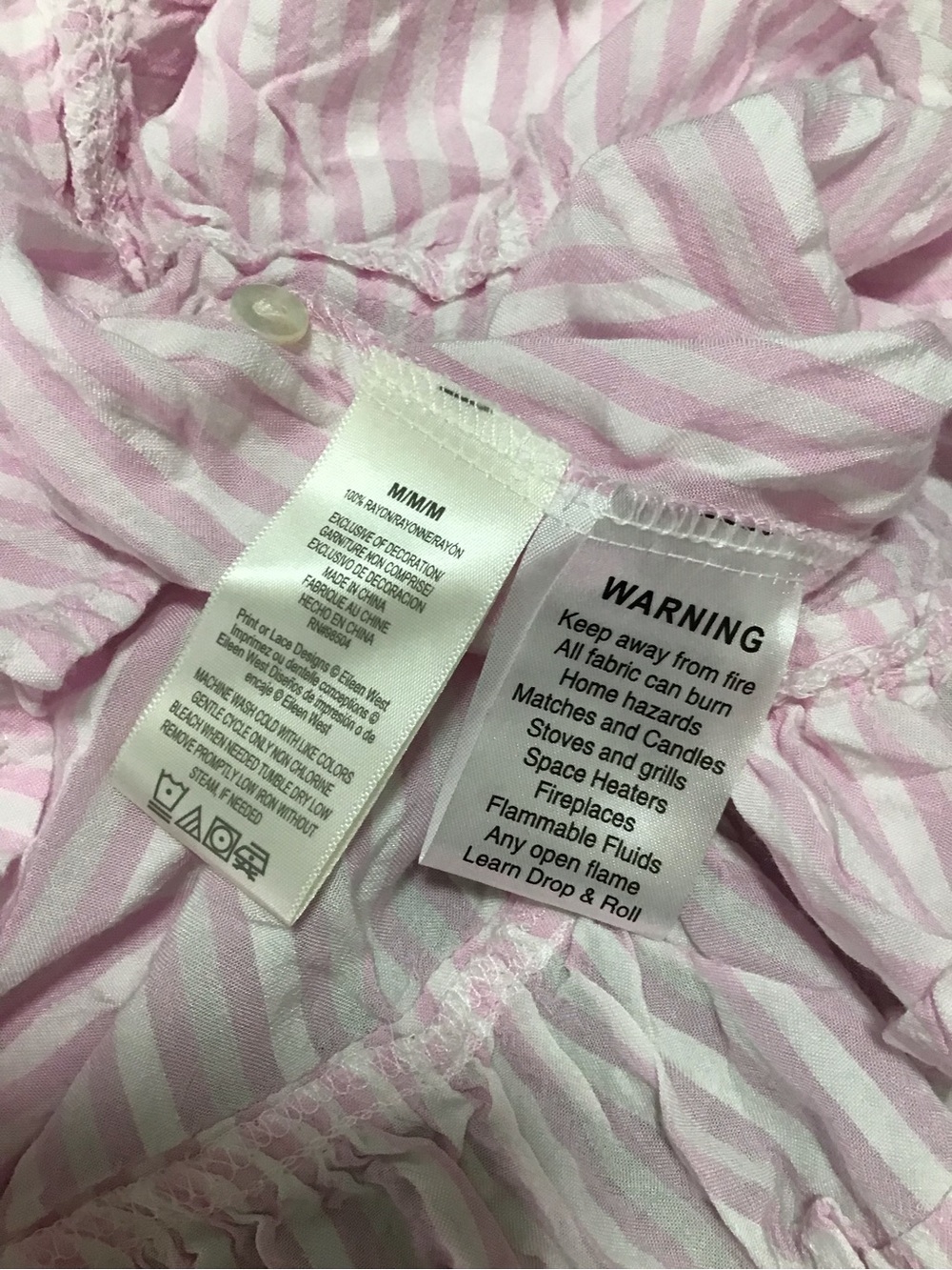 Eileen West Granny Core Sleeveless Nightgown in Pink & White Stripe Size Medium - Picture 8 of 8